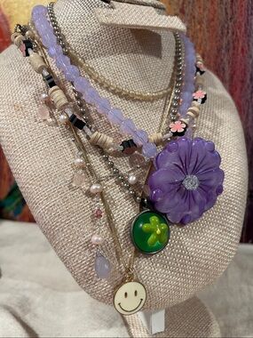 Curated Y2K Hottie Theme Choker Necklace Bundle Flower Power
